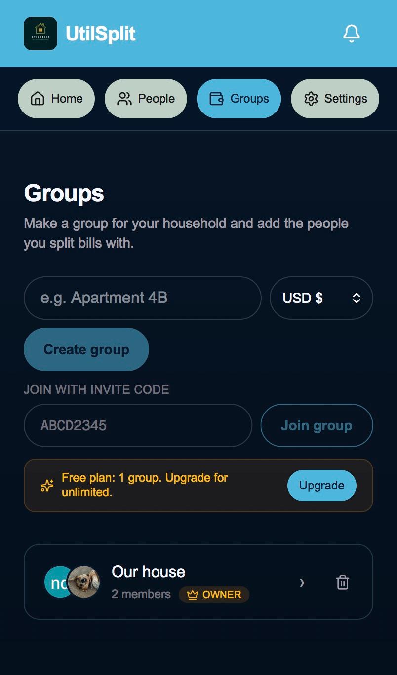 UtilSplit groups list